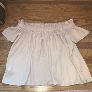 Off the shoulder pink blouse